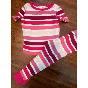 Pink striped S/S toddler girl pajama set sz3T